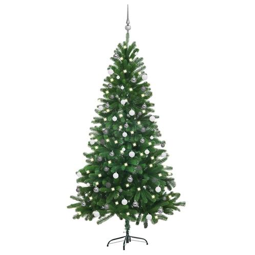vidaXL Kunstkerstboom met verlichting en kerstballen 180 cm, Diversen, Kerst, Nieuw, Verzenden