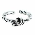 Verstelbare Ring Gedraaide Knoop Koper Zilverkleurig, Nieuw, Verzenden