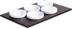 Buffetplaat met 5 Witte Kommen | 53x33cm, Verzenden