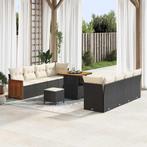 vidaXL Tuin Sofa Set 11 pcs Zwart, Crème 80 x 80 x 71 cm, Verzenden, Nieuw, Rotan