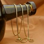 Gouden Venetiaanse schakel ketting | 50 cm (veersluiting), Sieraden, Tassen en Uiterlijk, Kettingen, Ophalen of Verzenden, Gebruikt
