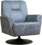 Direct meenemen | Blauwe leren design fauteuil | blauw leer, Huis en Inrichting, Fauteuils, Nieuw, Ophalen of Verzenden, 75 tot 100 cm