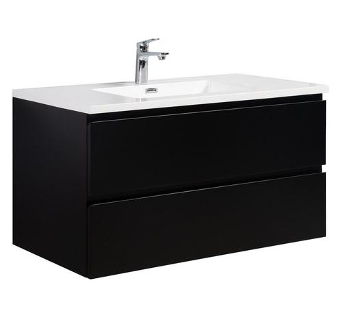 Badkamermeubel Set Angela 100cm Mat Zwart Badmeubel, Huis en Inrichting, Badkamer | Badkamermeubels, Nieuw, Wastafelkast, Verzenden