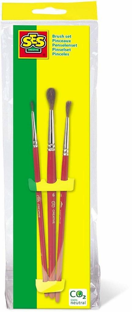 SES Penselenset 3 stuks (Basis knutselmateriaal), Kinderen en Baby's, Speelgoed | Educatief en Creatief, Knutselen, Nieuw, Verzenden