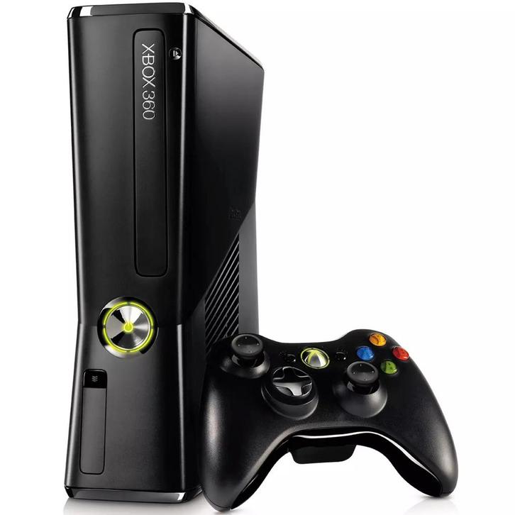 Microsoft Xbox 360 S (Slim) Console - Zwart, Spelcomputers en Games, Spelcomputers | Xbox | Accessoires, Zo goed als nieuw, Verzenden
