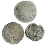 Spaanse Nederlanden. Lot of 3 Silver Coins Including 2 x 1/4, Postzegels en Munten, Munten | Nederland