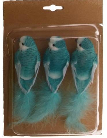 Prachtige vogeltjes op clip 5.5x4.5x17cm 3pc  blauw, Hobby en Vrije tijd, Knutselen, Nieuw, Ophalen of Verzenden