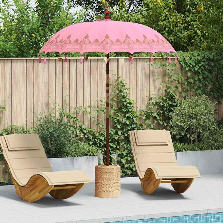 vidaXL Balinese Parasol Roze 185 x 185 x 260 cm, Tuin en Terras, Parasols, Nieuw, 1 tot 2 meter, Verzenden