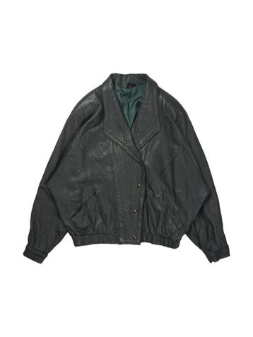 Vintage Verra Pelle Grey Leather Womens Jacket maat Womens L