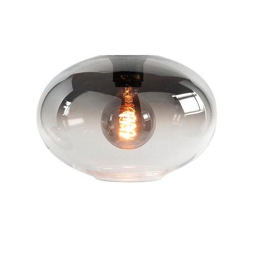 Highlight | Glazen lampenkap 26 cm | Semi smoked glas, Huis en Inrichting, Lampen | Lampenkappen, 50 cm of meer, Rond, Zwart, Nieuw