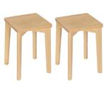 Set van 2 Houten Stapelkrukken – Beukenhout, 31x31x44,5 cm, Verzenden, Nieuw
