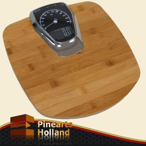 Bamboe Personenweegschaal met dual weegindicatie 180kg x100g, Witgoed en Apparatuur, Weegschalen, 1 tot 500 gram, Personenweegschaal