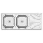 Dubbele Gootsteen RVS 120x60cm | Retourdeal | 40% Korting!, Doe-het-zelf en Verbouw, Sanitair, Ophalen of Verzenden, Nieuw, Rvs