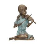 Beeldje - Violin player - Brons, Antiek en Kunst