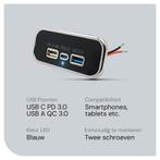 ProRide 12V USB Autolader 2 Poorten Opbouw Ovaal - USB A, Verzenden, Nieuw