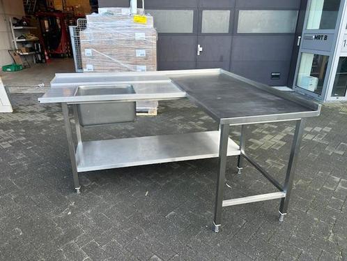 Aanvoertafel hoekopstelling met wasbak, Zakelijke goederen, Horeca | Overige
