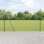 vidaXL Kettinglink Hek met 7 Flenspalen 1,5x10 m, Verzenden, Nieuw, IJzer