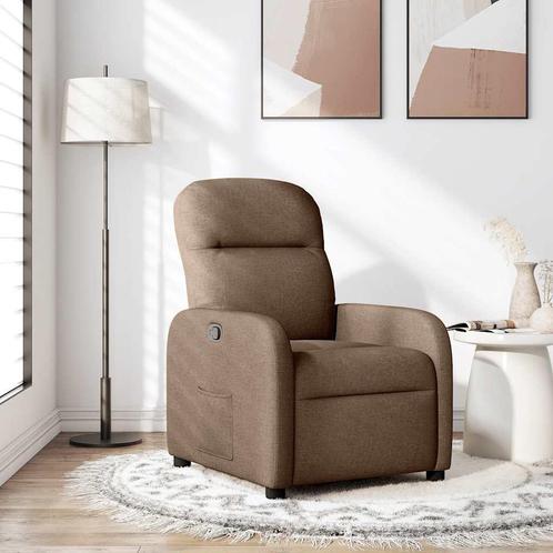 vidaXL Fauteuil verstelbaar stof bruin, Huis en Inrichting, Fauteuils, Nieuw, Verzenden