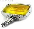 Koplamp | Square | Chroom | Geel | 60s Style, Motoren, Onderdelen | Merk-onafhankelijk, Nieuw, Verzenden