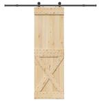 vidaXL Schuifdeur met beslag 70x210 cm massief grenenhout, Doe-het-zelf en Verbouw, Deuren en Horren, Verzenden, Nieuw