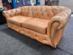 Chesterfield Deal  Golden Oak Leren 3 Zits Chesterfield Bank, Huis en Inrichting, Ophalen, Gebruikt, Chesterfield, Driepersoons