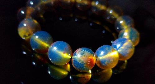 blauwe amber armband - hoge kwaliteit Bol- 16 g, Verzamelen, Mineralen en Fossielen
