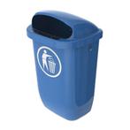 Kunststof buitenafvalbak DIN PK 50 liter blauw, Huis en Inrichting, Woonaccessoires | Prullenbakken, Kunststof, 50 tot 75 cm, Nieuw