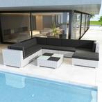 vidaXL 8-delige Loungeset met kussens poly rattan wit, Nieuw, 8 zitplaatsen, Loungeset, Verzenden