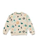 HEMA Kinder sweater oversized grafisch gebroken wit, Verzenden, Nieuw