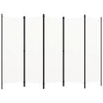 vidaXL Kamerscherm met 5 panelen 250x180 cm wit, Huis en Inrichting, Woonaccessoires | Kamerschermen, Verzenden, Nieuw