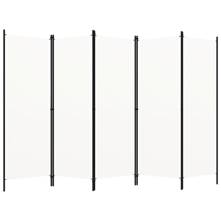 vidaXL Kamerscherm met 5 panelen 250x180 cm wit, Huis en Inrichting, Woonaccessoires | Kamerschermen, Nieuw, Verzenden