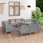 vidaXL 8-delige Loungeset massief grenenhout grijs, Verzenden, Nieuw, Loungeset