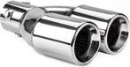 Universeel RVS uitlaat sierstuk eindstuk - 2x74mm - MT 008 -, Auto diversen, Ophalen of Verzenden, Zo goed als nieuw