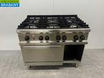 RVS Zanussi 6 pits Fornuis gasfornuis met oven 105 cm Horeca, Ophalen of Verzenden, Gebruikt