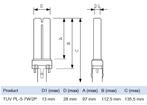 Philips TUV PL-S 7W/2P UV-C Lengte 13.6cm G23, Nieuw, Ophalen of Verzenden