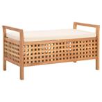 vidaXL Opbergbankje 93x49x49 cm massief walnotenhout, Huis en Inrichting, Verzenden, Nieuw