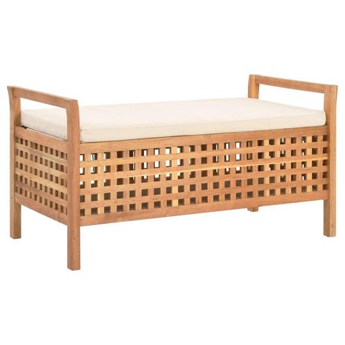 vidaXL Opbergbankje 93x49x49 cm massief walnotenhout, Huis en Inrichting, Banken | Voetenbanken en Poefen, Nieuw, Verzenden