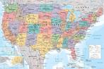 Kurk prikbord landkaart - Verenigde Staten - 90x60cm, Nieuw, Ophalen of Verzenden