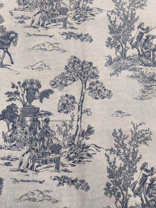 EXCLUSIEF TOILE DE JOUY PATROON KATOEN STOF KLEUR GRIJS -, Antiek en Kunst, Antiek | Kleden en Textiel