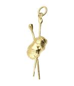 Gouden Breiwerk met naalden ketting hanger, Verzenden, Nieuw