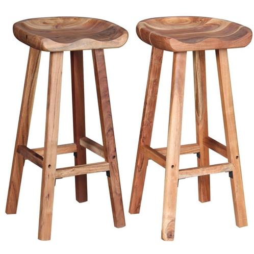Acacia Barkrukken (2 stuks) - Tweedekansje - Stoer & Duur..., Huis en Inrichting, Barkrukken, 60 tot 90 cm, 2 krukken, Nieuw, Hout