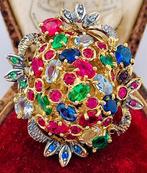 Zonder Minimumprijs - Ring - 9 kt. Geel goud, Zilver Robijn, Nieuw