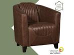 Leren fauteuil Press Special - Vintage Brown (bruin) -, Nieuw, Ophalen of Verzenden, Eigentijds, Klassiek, Retro, Romantisch, Vintage
