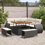 vidaXL Tuin Sofa Set met kussen 8 pcs Zwart en crème 100 x, Verzenden, Nieuw, Rotan