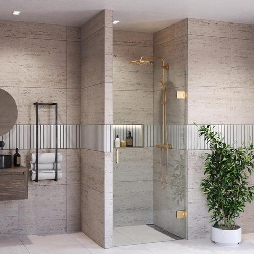 Douchedeur BWS Portos Profielloos Geborsteld Messing Goud, Doe-het-zelf en Verbouw, Sanitair, Douche, Nieuw, Ophalen of Verzenden