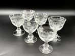 Drinkset (6) - Likeurglazen - Oud Frans kristalglaswerk -