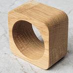 HOCHO Eikenhouten Vierkante Servetring 50x50x30 mm – Stij., Huis en Inrichting, Ophalen of Verzenden, Nieuw
