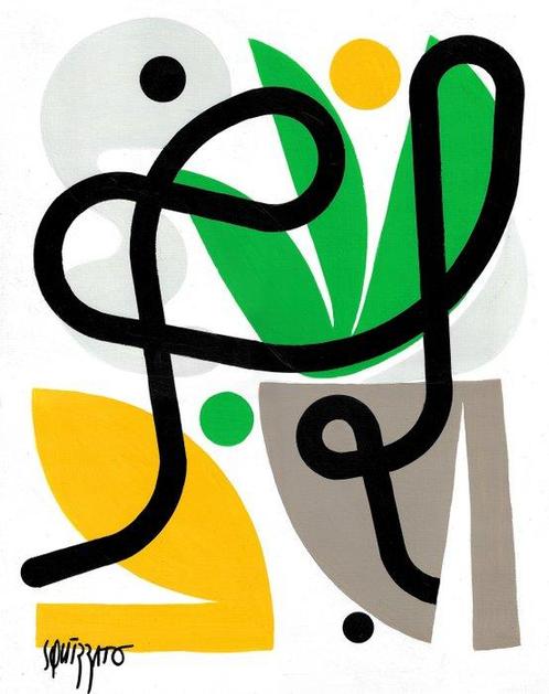 Antony Squizzato - Retour à la ligne, Antiek en Kunst, Kunst | Schilderijen | Modern