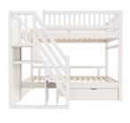 Massief Houten Stapelbed 90x200 cm met Opbergladder, Verzenden, Nieuw