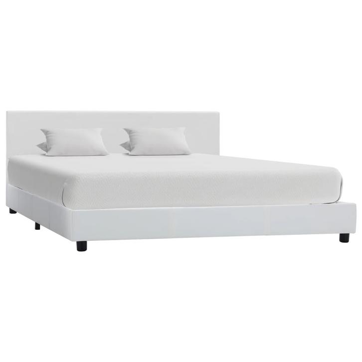 vidaXL Bedframe kunstleer wit 160x200 cm, Huis en Inrichting, Slaapkamer | Bedden, 160 cm, 200 cm, Wit, Tweepersoons, Nieuw, Overige materialen